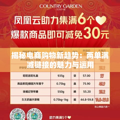 揭秘電商購物新趨勢：兩單滿減鏈接的魅力與運用