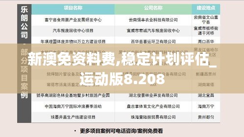 新澳免資料費(fèi),穩(wěn)定計(jì)劃評(píng)估_運(yùn)動(dòng)版8.208