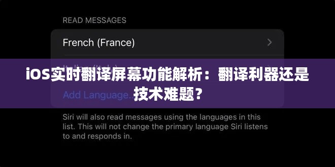 iOS實(shí)時(shí)翻譯屏幕功能解析：翻譯利器還是技術(shù)難題？