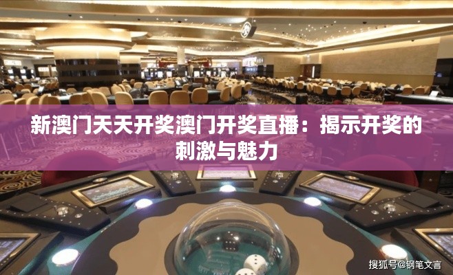 新澳門天天開獎(jiǎng)澳門開獎(jiǎng)直播:揭示開獎(jiǎng)的刺激與魅力