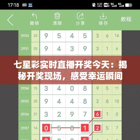 七星彩實時直播開獎今天：揭秘開獎現(xiàn)場，感受幸運瞬間