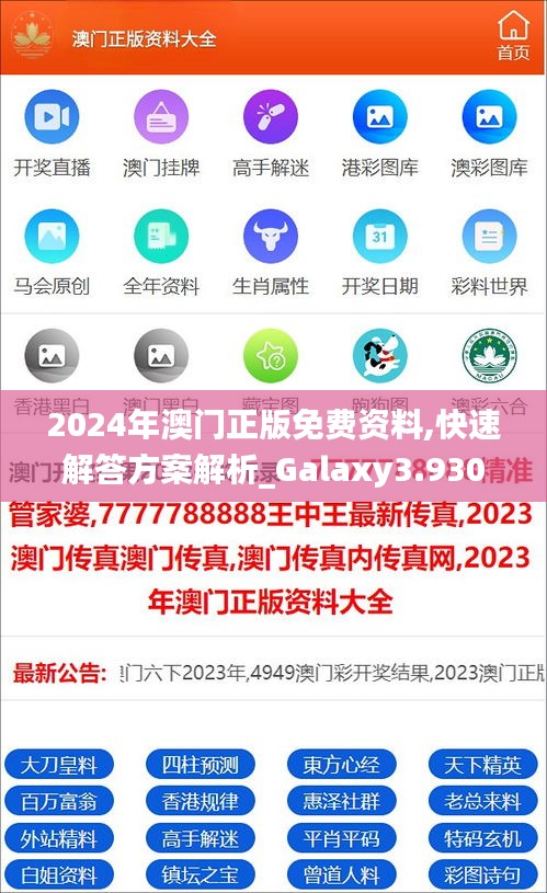 2024年澳門正版免費資料,快速解答方案解析_Galaxy3.930