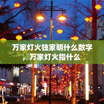 萬家燈火獨家明什么數(shù)字，萬家燈火指什么 