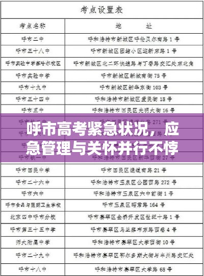 呼市高考緊急狀況，應(yīng)急管理與關(guān)懷并行不悖