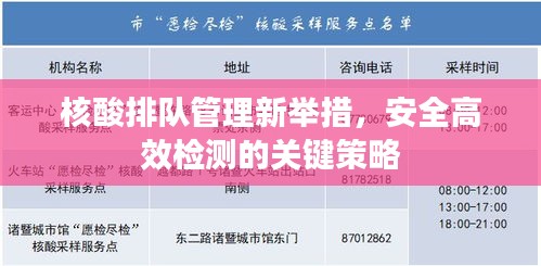 核酸排隊管理新舉措，安全高效檢測的關(guān)鍵策略