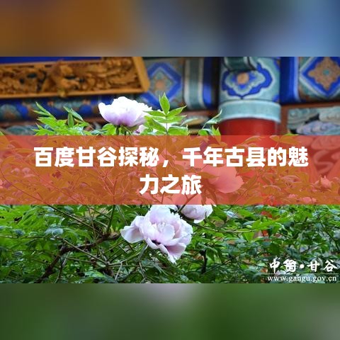 百度甘谷探秘，千年古縣的魅力之旅