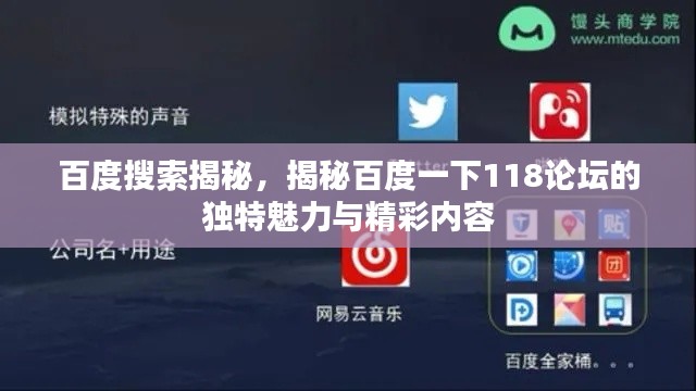 百度搜索揭秘，揭秘百度一下118論壇的獨特魅力與精彩內(nèi)容