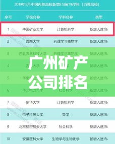 廣州礦產(chǎn)公司排名揭秘，最大礦產(chǎn)公司榜單重磅出爐！