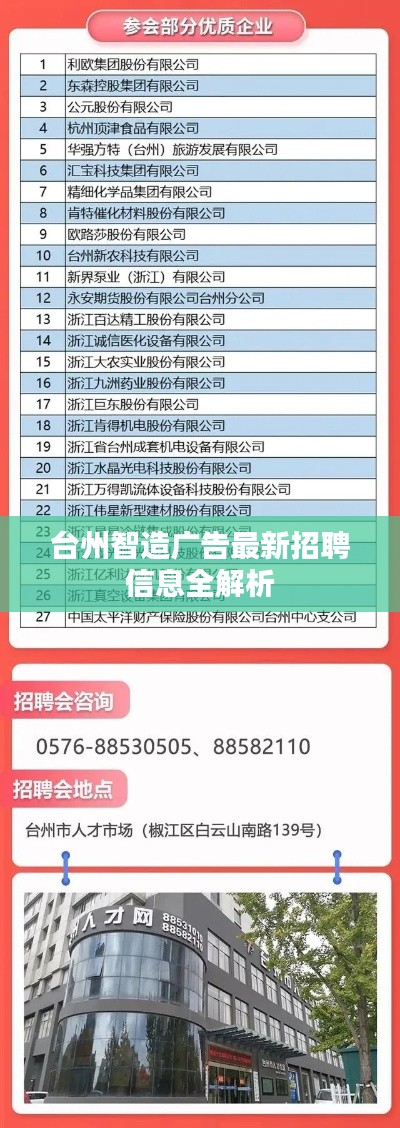 臺州智造廣告最新招聘信息全解析