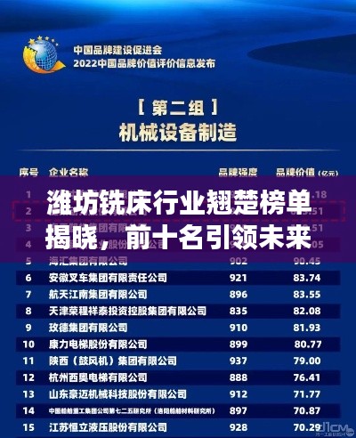 濰坊銑床行業(yè)翹楚榜單揭曉，前十名引領(lǐng)未來(lái)發(fā)展趨勢(shì)