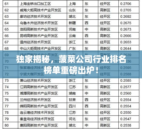 獨(dú)家揭秘，菠菜公司行業(yè)排名榜單重磅出爐！