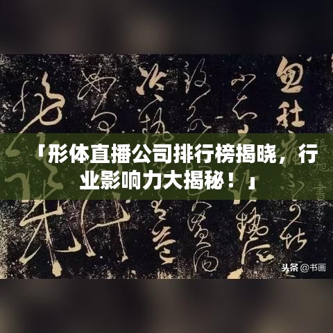 「形體直播公司排行榜揭曉，行業(yè)影響力大揭秘！」
