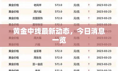 黃金中線最新動態(tài)，今日消息一覽