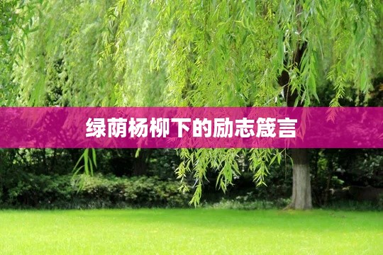綠蔭楊柳下的勵志箴言